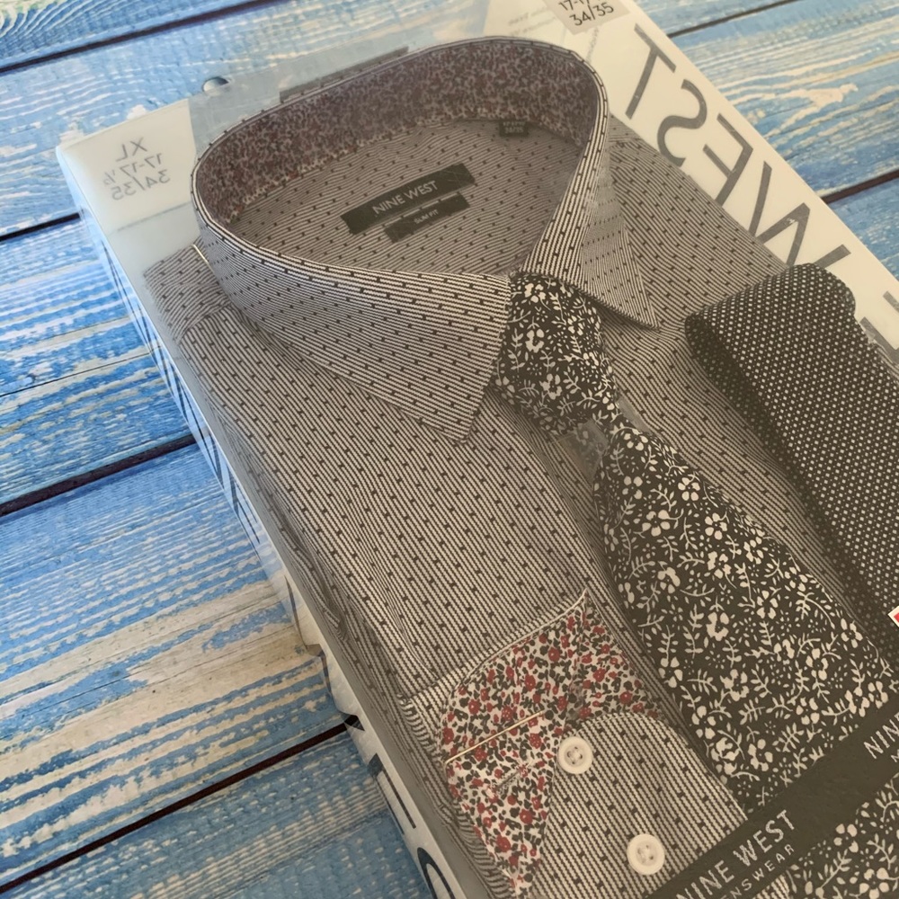 Nine West - shirt with 2 ties.